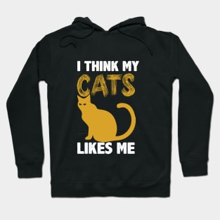 cat shirt, I Think My Cats likes me Hoodie